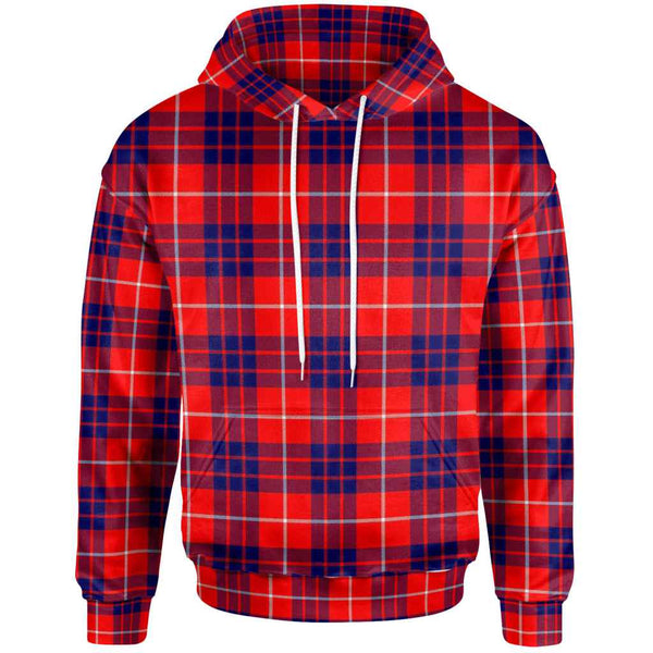 Scottish Hamilton Modern Clan Tartan Hoodie Front Side Tartan Plaid