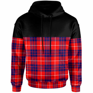 Scottish Hamilton Modern Clan Tartan Hoodie - Horizontal Style Front Side Tartan Plaid