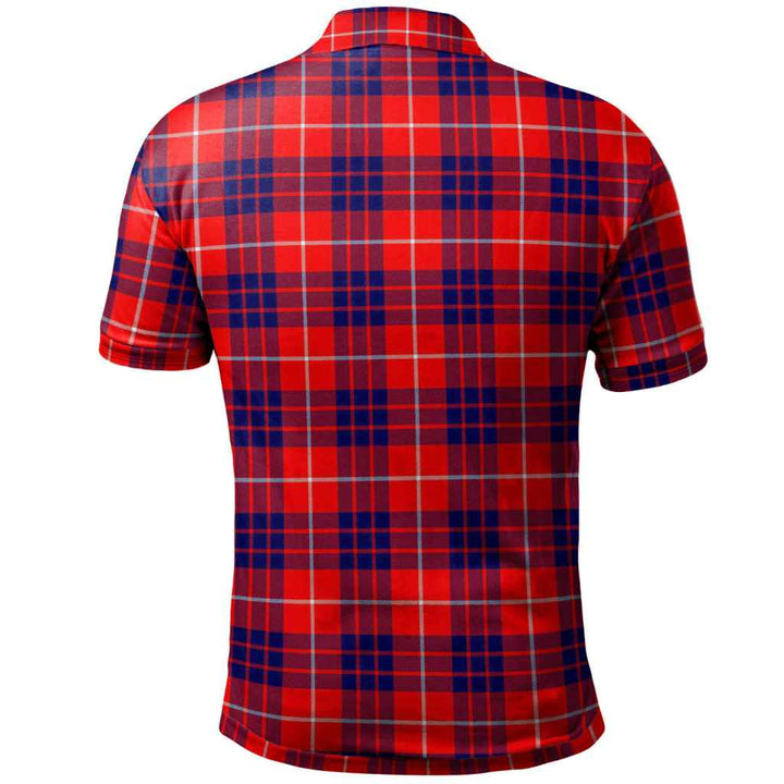 Scottish Hamilton Modern Clan Tartan Polo Shirt Back Side Tartan Plaid