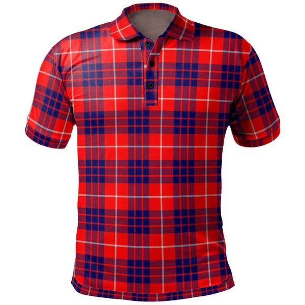 Scottish Hamilton Modern Clan Tartan Polo Shirt Front Side Tartan Plaid