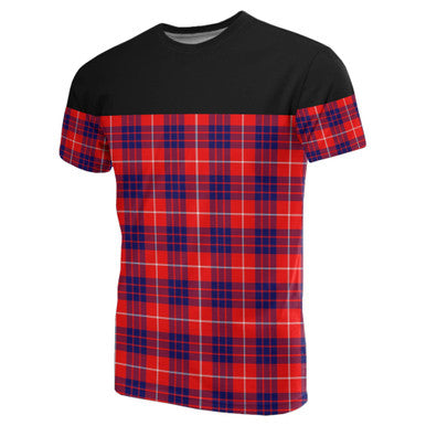 Scottish Hamilton Modern Clan Tartan T-Shirt Horizontal Style Front Side Tartan Plaid