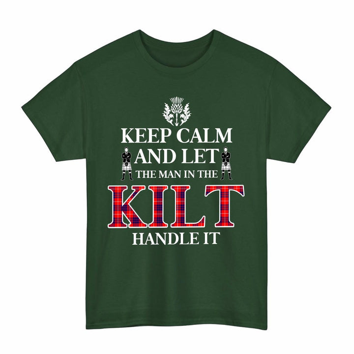 Scottish Hamilton Modern Clan Tartan T-Shirt - Keep Calm Tartan Plaid Forest Green Color