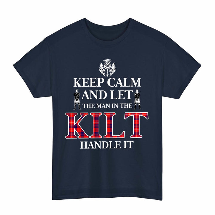 Scottish Hamilton Modern Clan Tartan T-Shirt - Keep Calm Tartan Plaid Navy Color