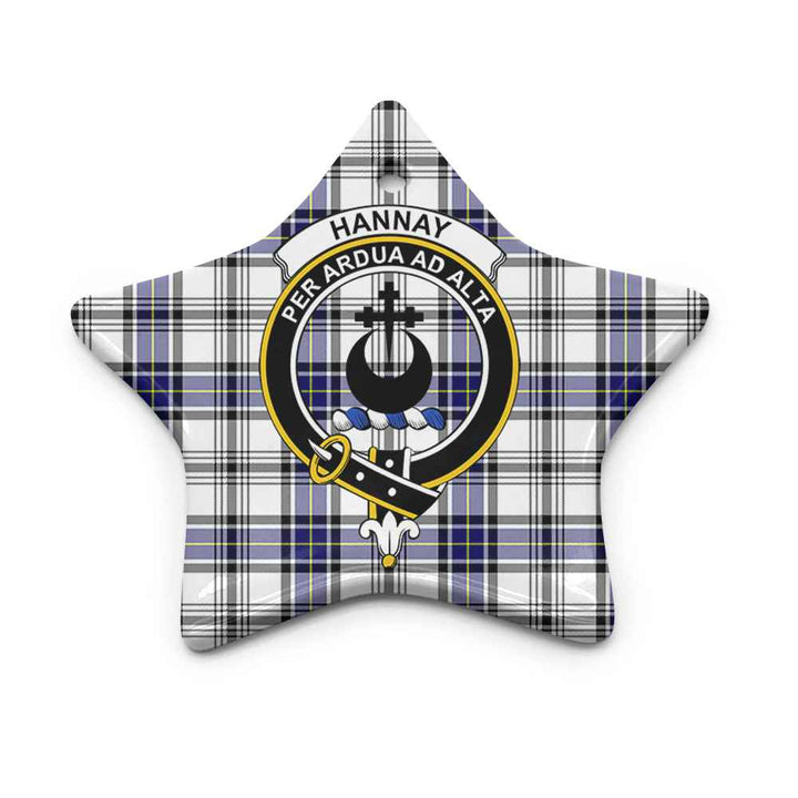 Scottish Hannay Clan Crest Tartan Ceramic Ornament Star Shape Tartan Plaid