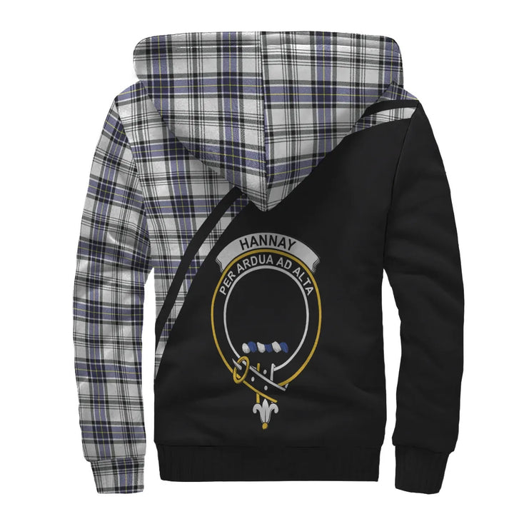 Scottish Hannay Clan Crest Tartan Curve Sherpa Hoodie