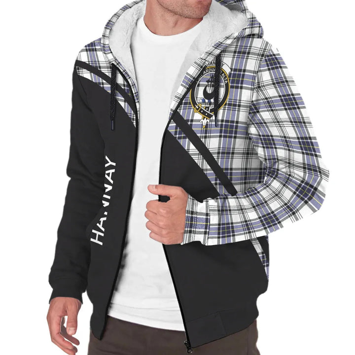 Scottish Hannay Clan Crest Tartan Curve Sherpa Hoodie