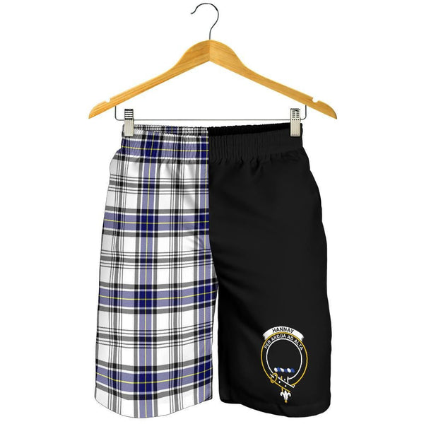 Scottish Hannay Clan Crest Tartan Half of Me Men's Shorts