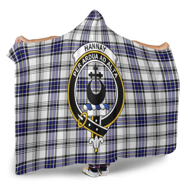 Scottish Hannay Clan Crest Tartan Hooded Blanket Tartan Plaid 2