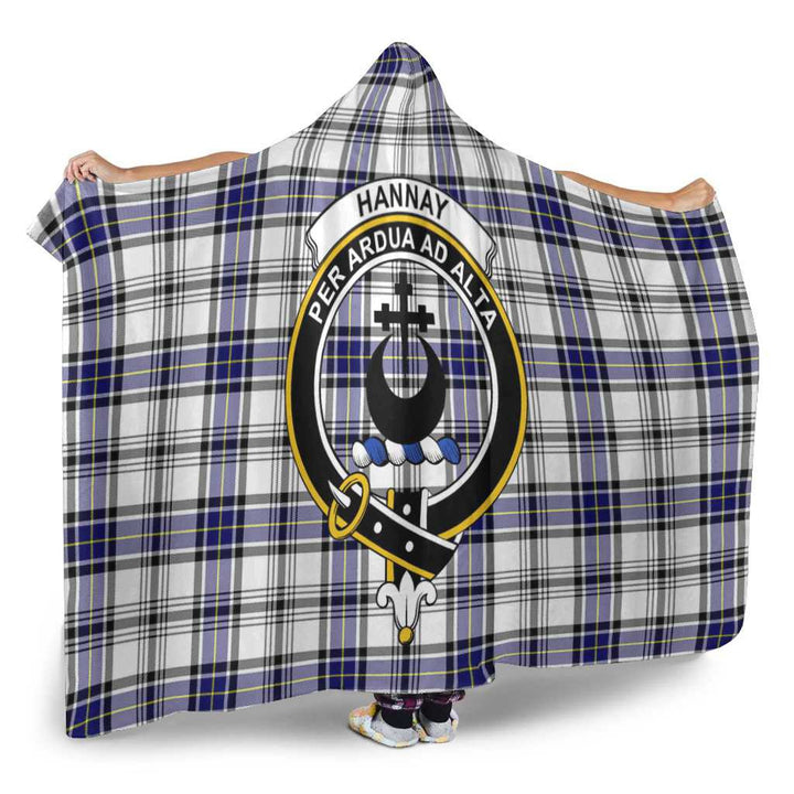 Scottish Hannay Clan Crest Tartan Hooded Blanket Tartan Plaid 2
