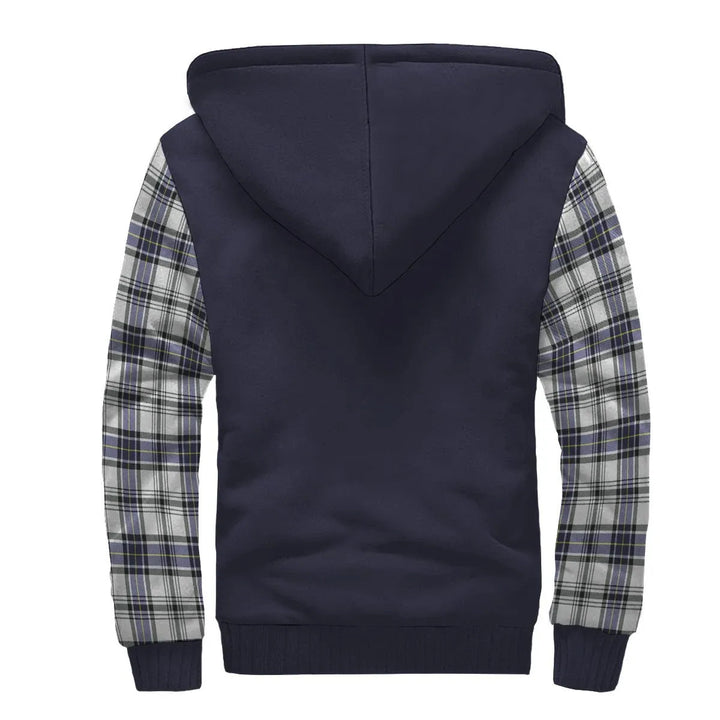 Scottish Hannay Clan Crest Tartan Plaid Sleeve Sherpa Hoodie