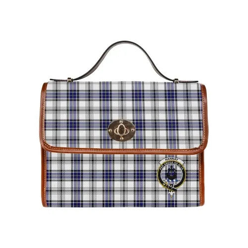 Scottish Hannay Clan Crest Tartan Waterproof Canvas Bag Tartan Plaid 1