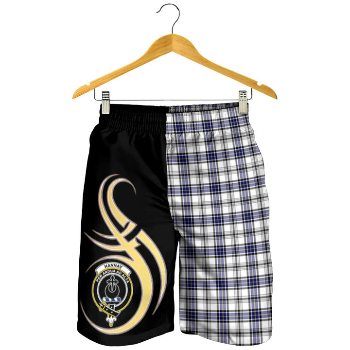 Scottish Hannay Modern Clan Crest Tartan Believe in Me Men's Shorts