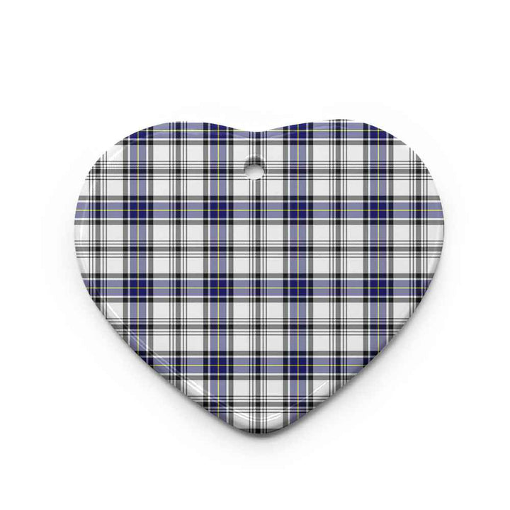 Scottish Hannay Modern Clan Tartan Ceramic Ornament Heart Shape Tartan Plaid