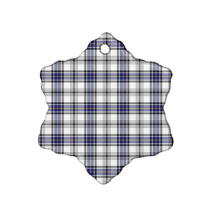 Scottish Hannay Modern Clan Tartan Ceramic Ornament Snow Flake Shape Tartan Plaid