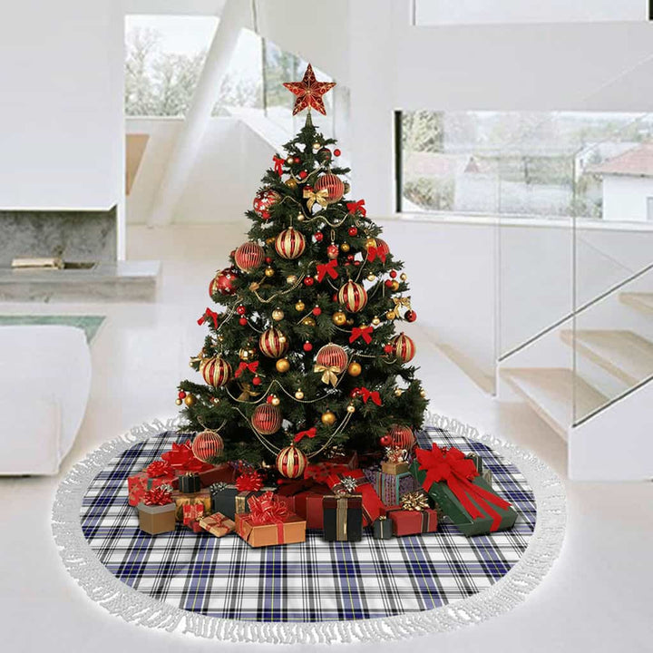 Scottish Hannay Modern Clan Tartan Christmas Tree Skirt Tassels 3 Tartan Plaid
