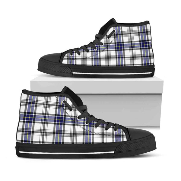 Scottish Hannay Modern Clan Tartan High Top Shoes Black Sole Tartan Plaid