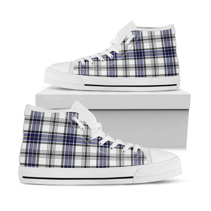 Scottish Hannay Modern Clan Tartan High Top Shoes White Sole Tartan Plaid