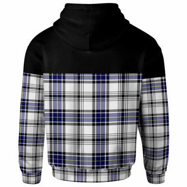 Scottish Hannay Modern Clan Tartan Hoodie - Horizontal Style Back Side Tartan Plaid