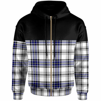 Scottish Hannay Modern Clan Tartan Hoodie - Horizontal Style Zip Tartan Plaid