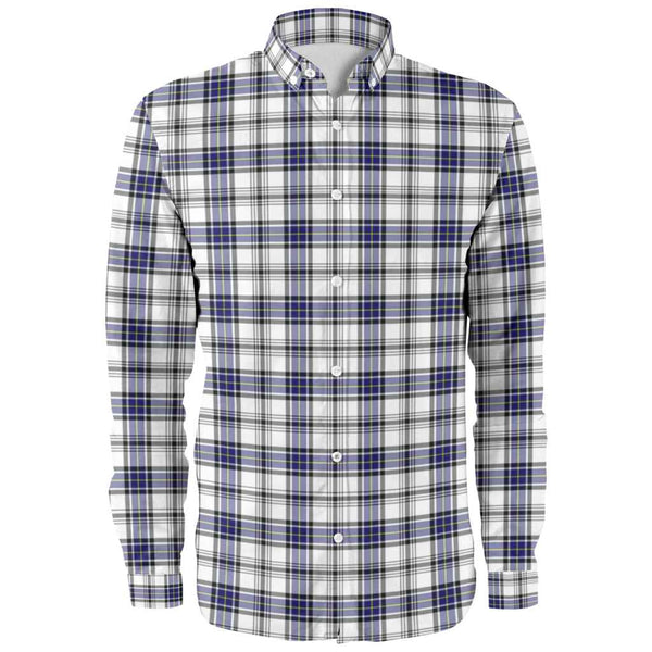 Scottish Hannay Modern Clan Tartan Long Sleeve Shirt Front Side Tartan Plaid