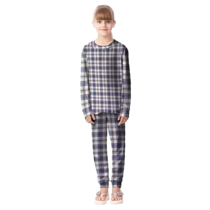 Scottish Hannay Modern Clan Tartan Pajama Set Kid Front Side Tartan Plaid