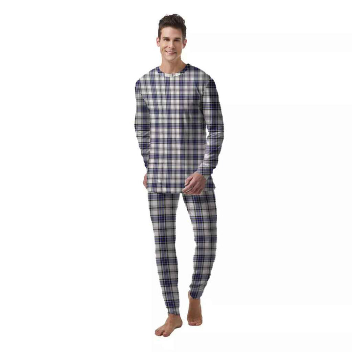 Scottish Hannay Modern Clan Tartan Pajama Set  Men Front Side Tartan Plaid
