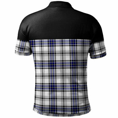 Scottish Hannay Modern Clan Tartan Polo Shirt - Horizontal Style Back Side Tartan Plaid