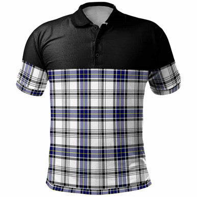 Scottish Hannay Modern Clan Tartan Polo Shirt - Horizontal Style Front Side Tartan Plaid