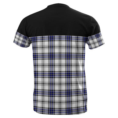 Scottish Hannay Modern Clan Tartan T-Shirt Horizontal Style Back Side Tartan Plaid