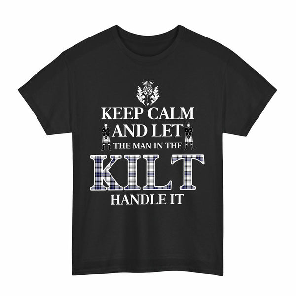 Scottish Hannay Modern Clan Tartan T-Shirt - Keep Calm Tartan Plaid Black Color