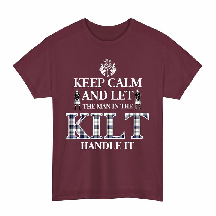 Scottish Hannay Modern Clan Tartan T-Shirt - Keep Calm Tartan Plaid Maroon Color