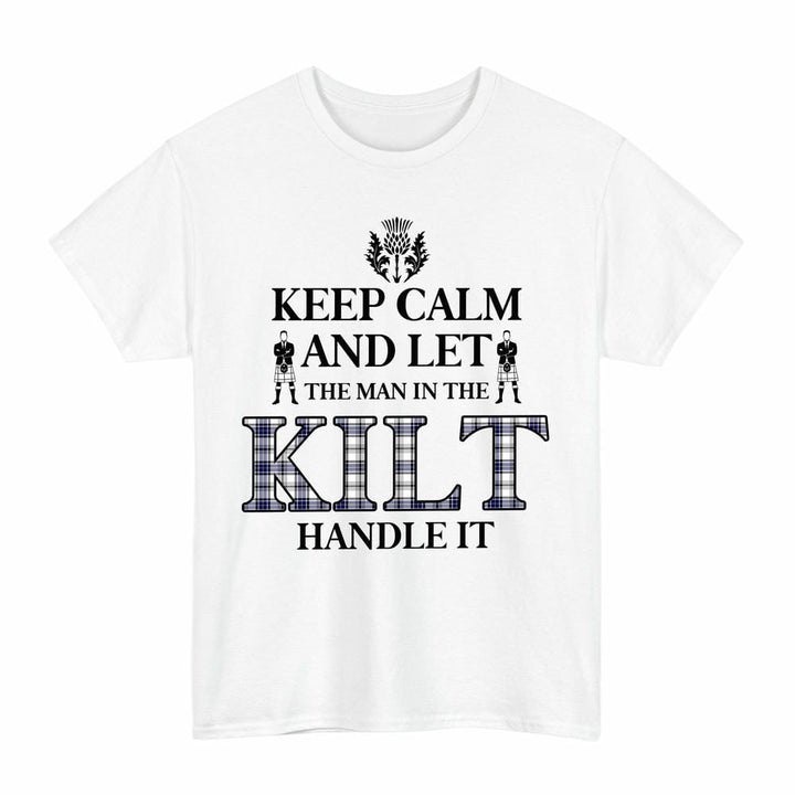 Scottish Hannay Modern Clan Tartan T-Shirt - Keep Calm Tartan Plaid White Color
