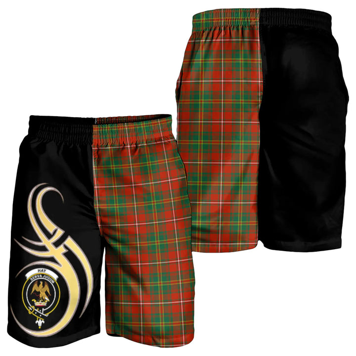 Scottish Hay Ancient Clan Crest Tartan Believe in Me Men's Shorts