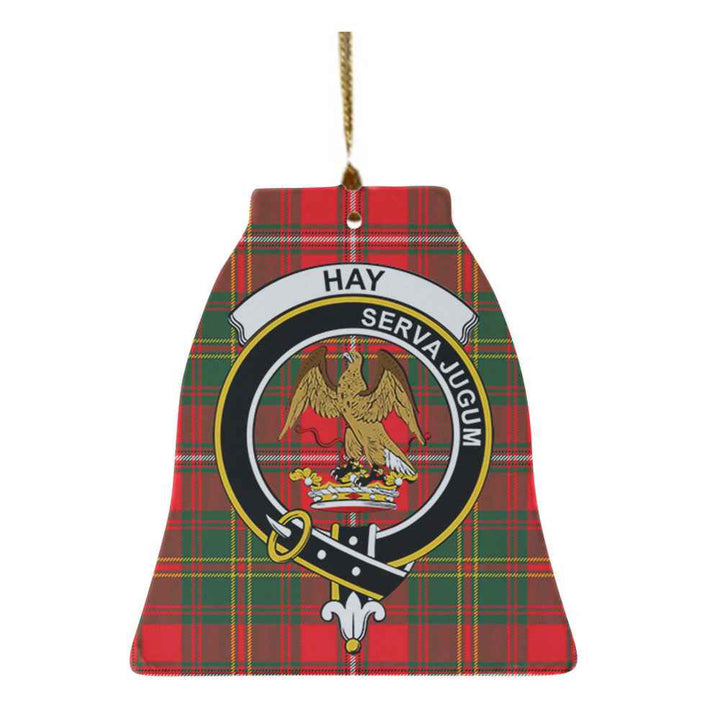 Scottish Hay Clan Crest Tartan Ceramic Ornament Bell Shape Tartan Plaid