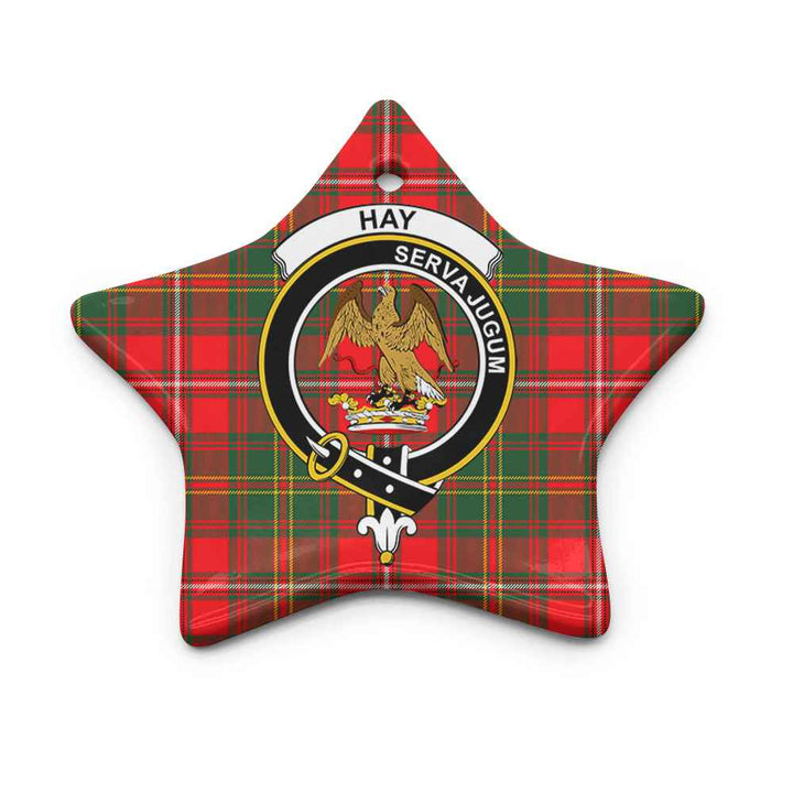 Scottish Hay Clan Crest Tartan Ceramic Ornament Star Shape Tartan Plaid