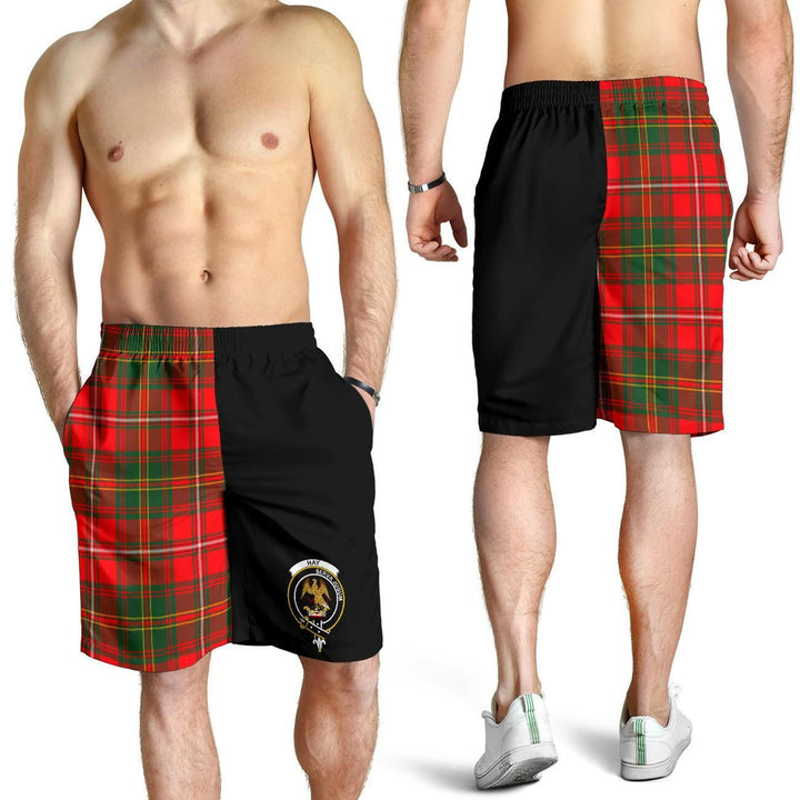 Scottish Hay Clan Crest Tartan Half of Me Men's Shorts