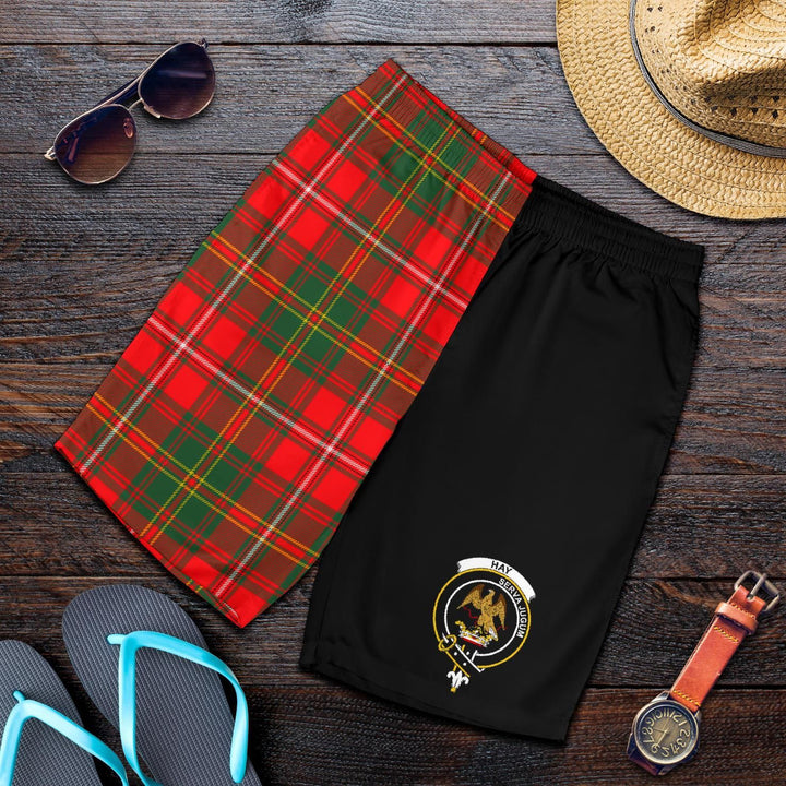 Scottish Hay Clan Crest Tartan Half of Me Men's Shorts