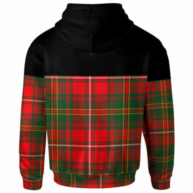 Scottish Hay Clan Crest Tartan Hoodie - Horizontal Style Back Side Tartan Plaid