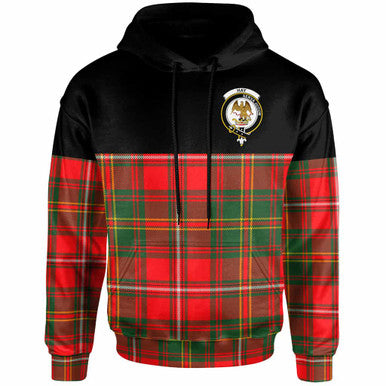 Scottish Hay Clan Crest Tartan Hoodie - Horizontal Style Front Side Tartan Plaid
