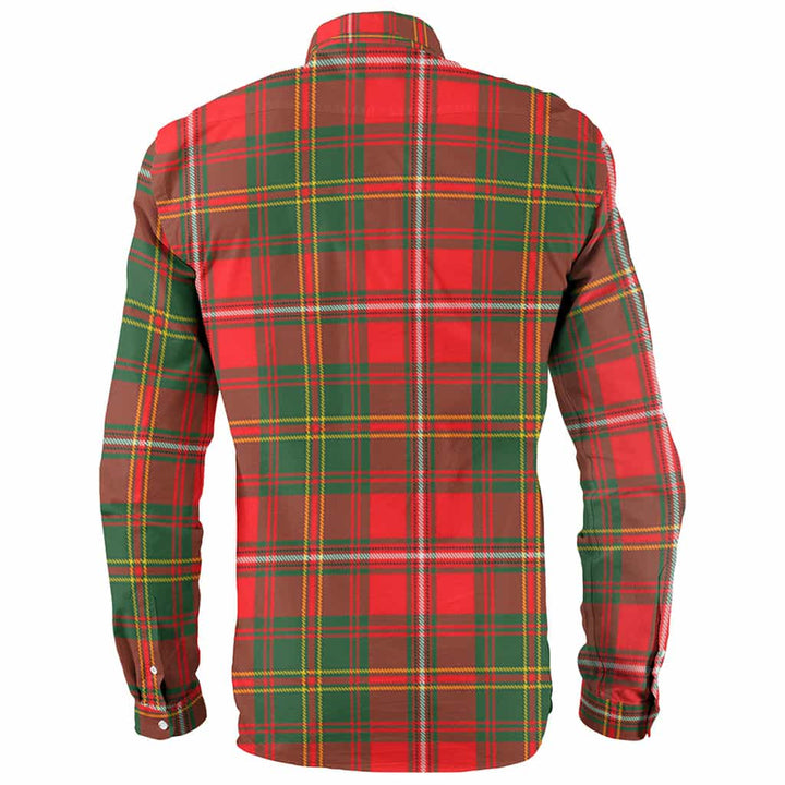 Scottish Hay Clan Crest Tartan Long Sleeve Shirt Back Side Tartan Plaid
