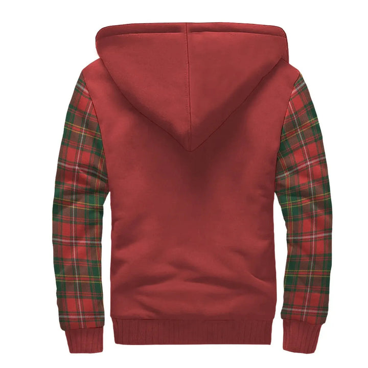 Scottish Hay Clan Crest Tartan Plaid Sleeve Sherpa Hoodie