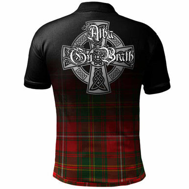 Scottish Hay Clan Crest Tartan Polo Shirt - Alba Gu Brath Family Crest Celtic Inspired Back Side Tartan Plaid