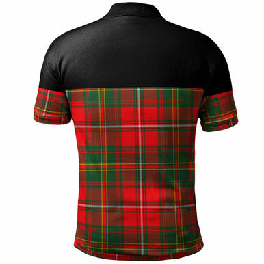 Scottish Hay Clan Crest Tartan Polo Shirt - Horizontal Style Back Side Tartan Plaid