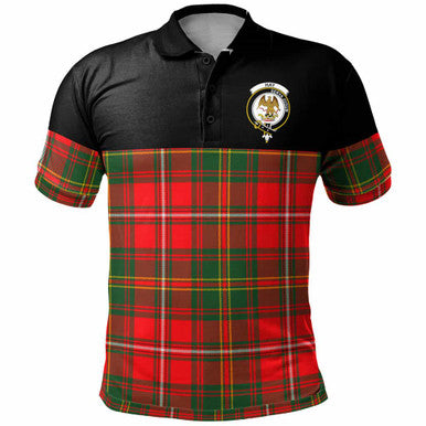 Scottish Hay Clan Crest Tartan Polo Shirt - Horizontal Style Front Side Tartan Plaid
