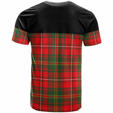 Scottish Hay Clan Crest Tartan T-Shirt - Horizontal Style Back Side Tartan Plaid