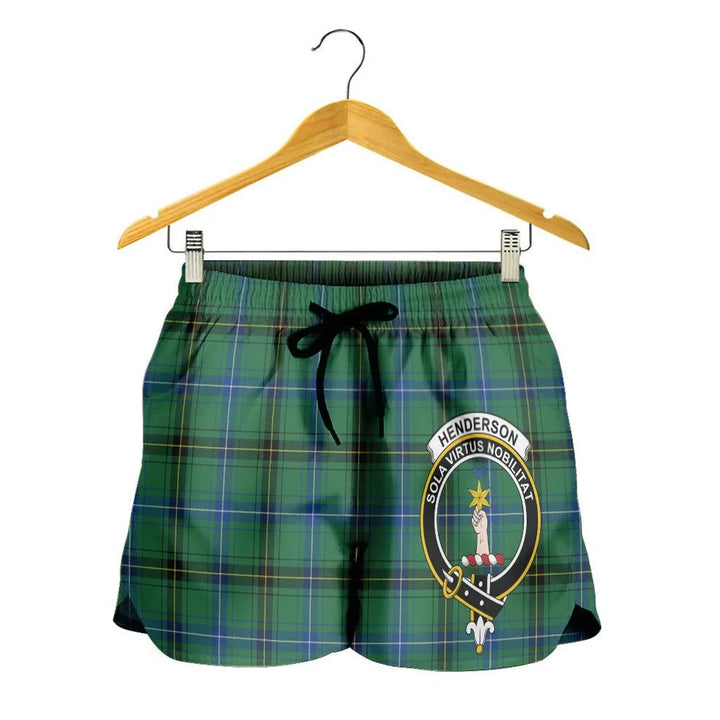 Scottish Henderson Ancient Clan Crest Tartan Women Shorts