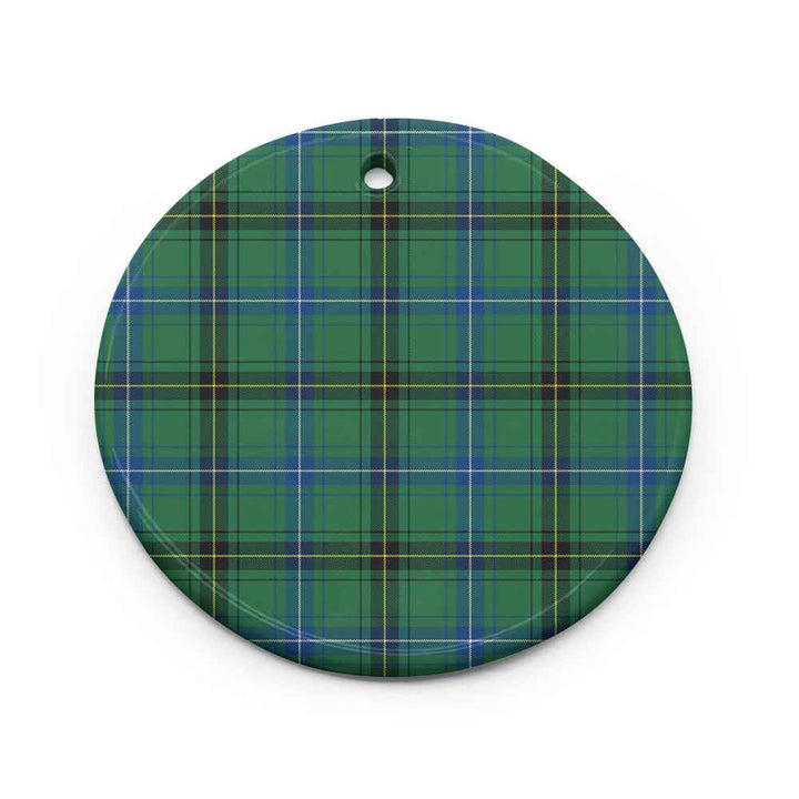 Scottish Henderson Ancient Clan Tartan Ceramic Ornament Circle Shape Tartan Plaid