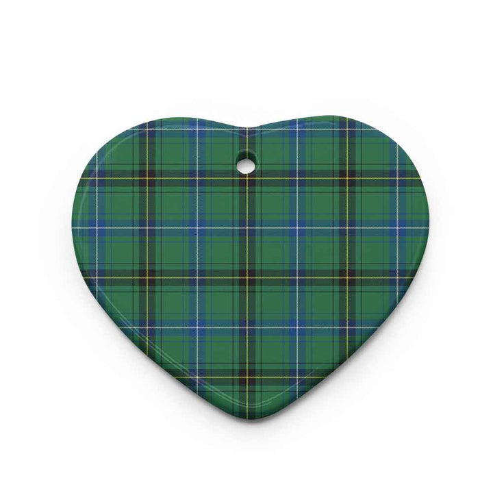 Scottish Henderson Ancient Clan Tartan Ceramic Ornament Heart Shape Tartan Plaid