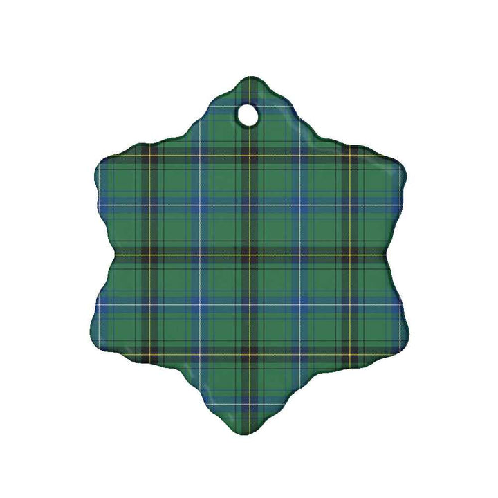 Scottish Henderson Ancient Clan Tartan Ceramic Ornament Snow Flake Shape Tartan Plaid