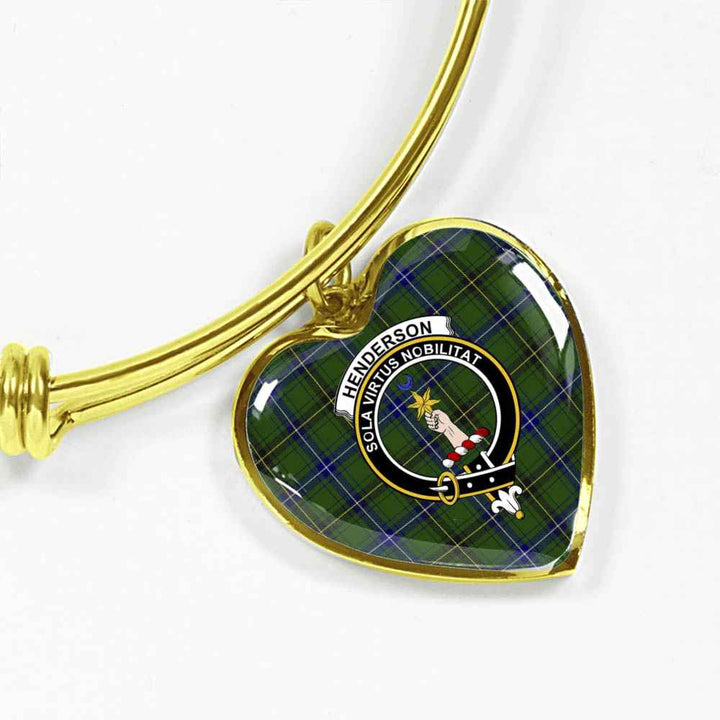 Scottish Henderson Clan Crest Tartan Bangle Heart Tartan Plaid 2
